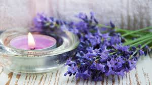 candle and lavender